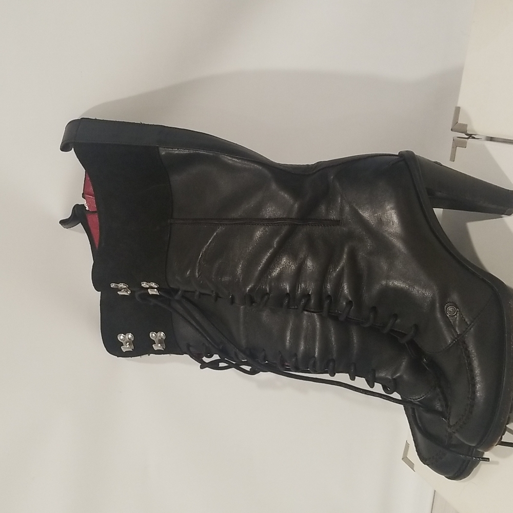 Costume National C•N•C Heeled Black Lace Up Boots